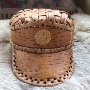 Handcrafted Unique Tan Woven Basket Cap Mandala